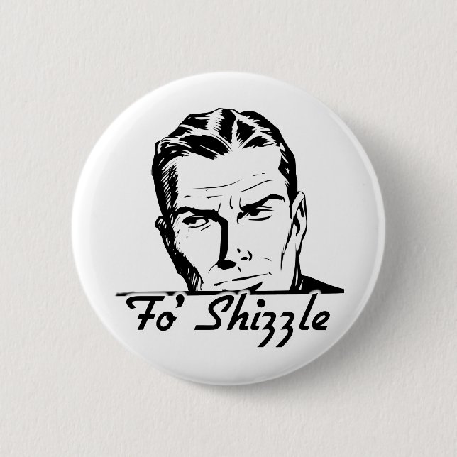 Chapa Redonda De 5 Cm Hombre retro de Fo Shizzle (Anverso)
