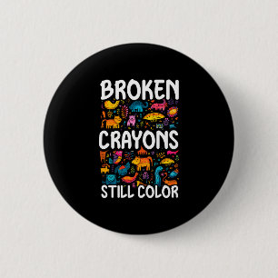 Chapa Redonda De 5 Cm Hombres crayones rotos color conciencia de salud m