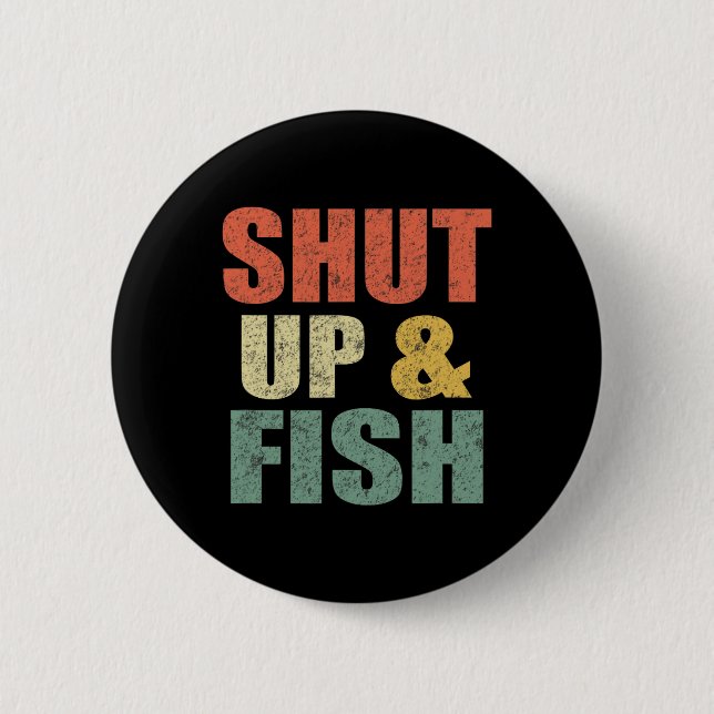 Chapa Redonda De 5 Cm Hombres Divertidos Se Callan Y El Pescado De Papá  (Anverso)