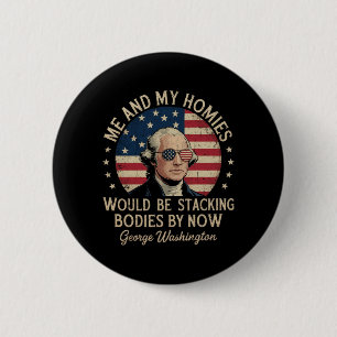 Chapa Redonda De 5 Cm Hombres George Washington 4 de julio Patriótico