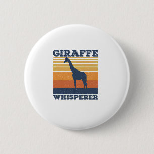 Chapa Redonda De 5 Cm Hombres Giraffe Whisperer Retro Animal Vintage afr