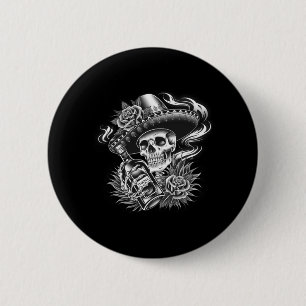 Chapa Redonda De 5 Cm Hombres México Esqueleto Antiguo Día De Los Muerto