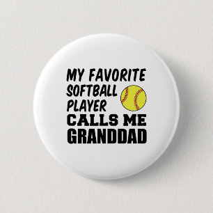 Chapa Redonda De 5 Cm Hombres Mi jugador de softbol favorito me llama ab