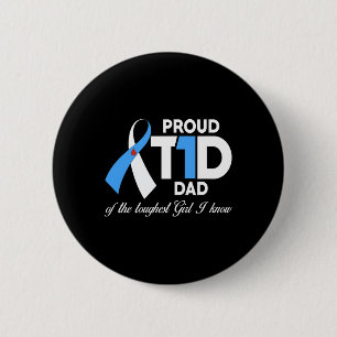 Chapa Redonda De 5 Cm Hombres Orgullosos De T1D Papá De La Hija Diabetes