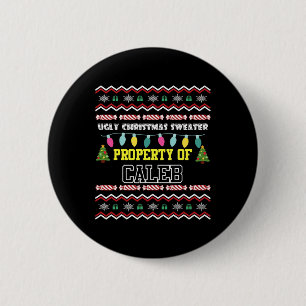 Chapa Redonda De 5 Cm Hombres Personalizados Nombre Caleb Ugly Navidades