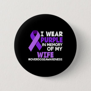 Chapa Redonda De 5 Cm Hombres Uso Morado En Memoria De La Sobredosis De