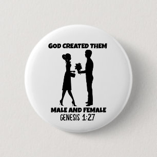 Chapa Redonda De 5 Cm HOMBRES Y MUJERES, matrimonio bíblico cristiano