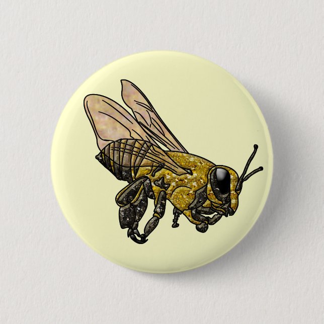 Chapa Redonda De 5 Cm Honey Bee (Anverso)