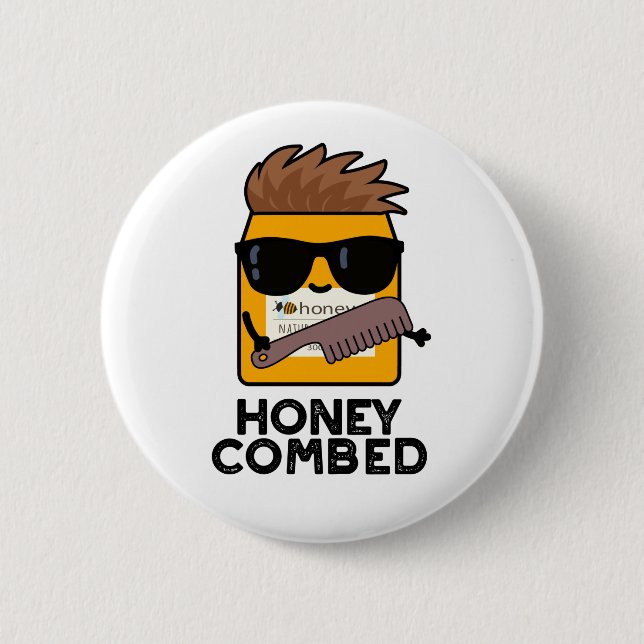 Chapa Redonda De 5 Cm Honey Combed Funny Honey Pun (Anverso)