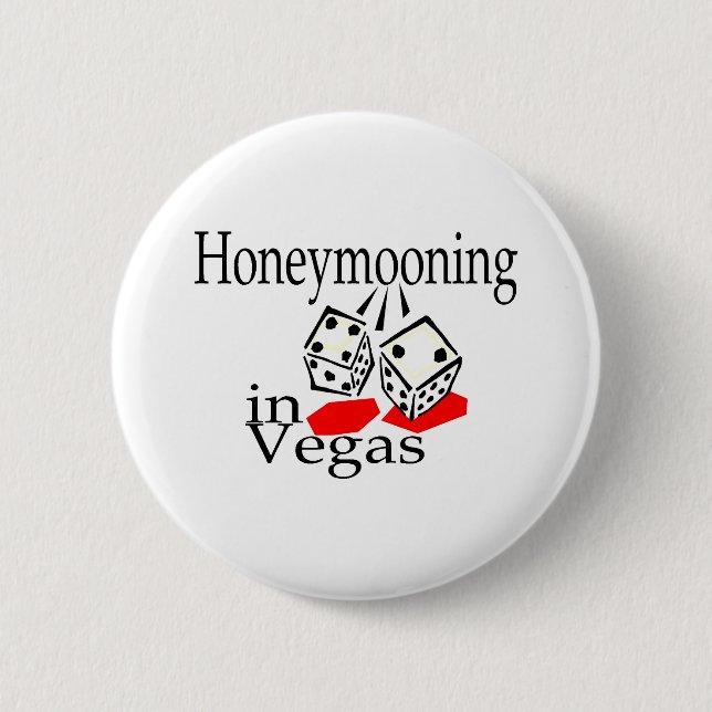 Chapa Redonda De 5 Cm Honeymooning en Vegas (Anverso)