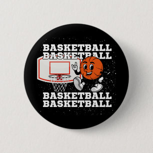 Chapa Redonda De 5 Cm Hoop de caracter de baloncesto