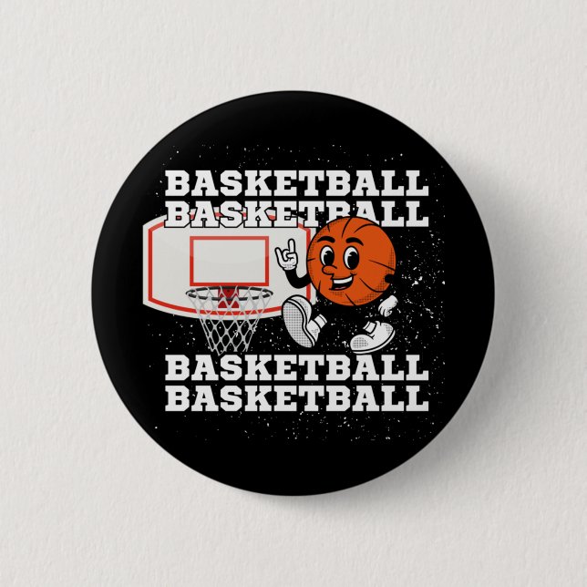 Chapa Redonda De 5 Cm Hoop de caracter de baloncesto (Anverso)