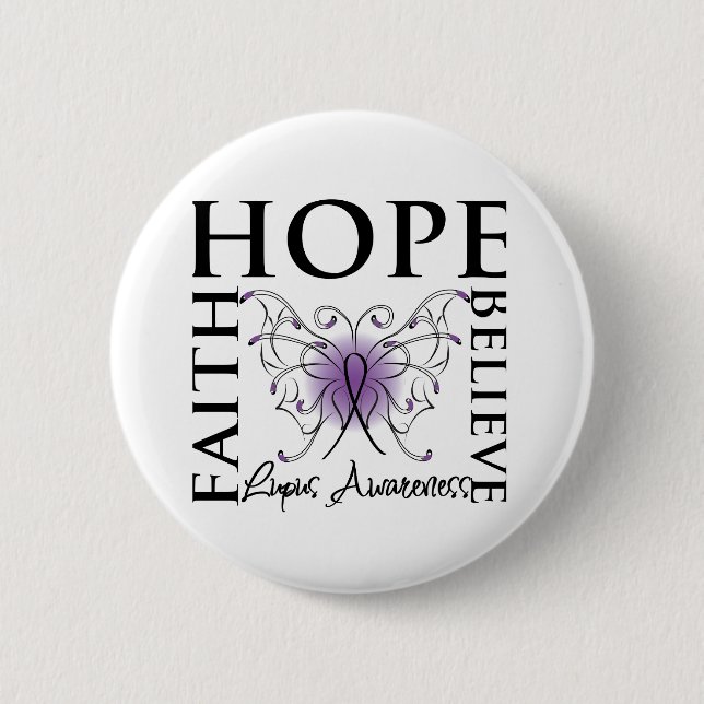 Chapa Redonda De 5 Cm Hope Belith Faith - Lupus (Anverso)