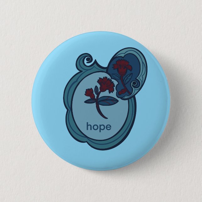 Chapa Redonda De 5 Cm Hope Floral NatureInspired Button (Anverso)