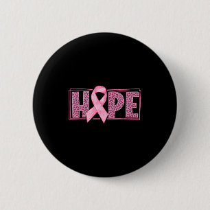 Chapa Redonda De 5 Cm Hope Leopard Pink Ribbon Sensibilización sobre el