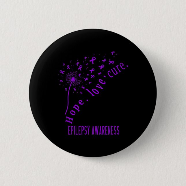 Chapa Redonda De 5 Cm Hope Love Cure Epilepsy Awareness T (Anverso)