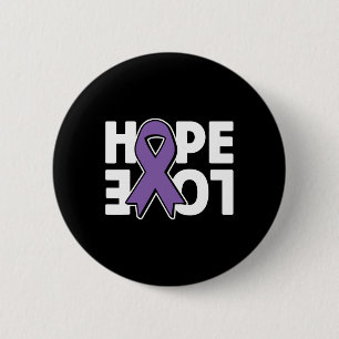 Chapa Redonda De 5 Cm Hope Love Purple Ribbon Concienciación de Heimerhe