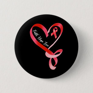 Chapa Redonda De 5 Cm Hope Love Red Ribbon Heart Disease Awareness 1
