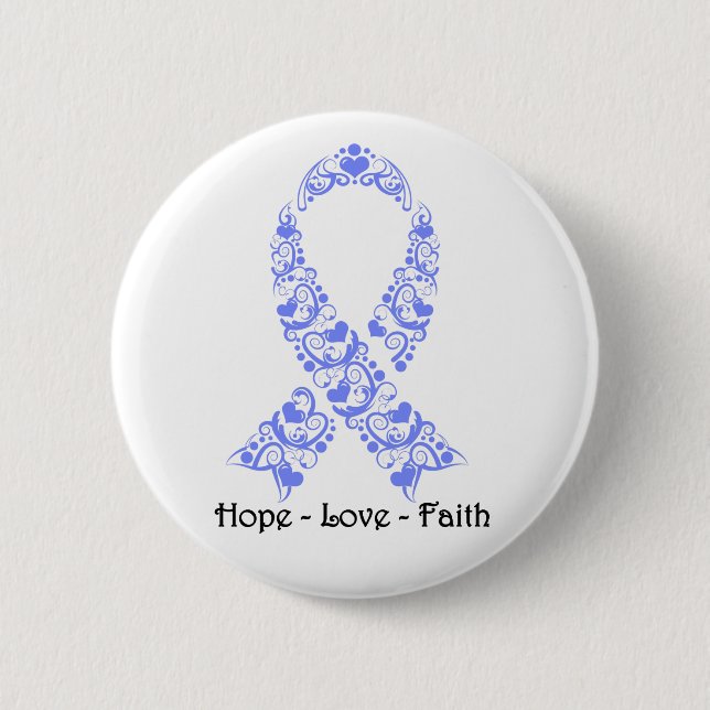Chapa Redonda De 5 Cm Hope Periwinkle Awareness Ribbon (Anverso)