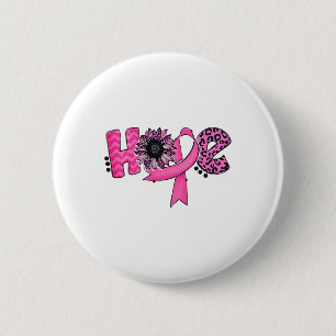Chapa Redonda De 5 Cm Hope Pink Ribbon Leopard Sunflower Breast Cancer A
