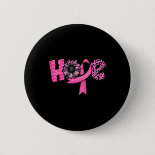 Chapa Redonda De 5 Cm Hope Pink Ribbon Leopard Sunflower Breast Cancer A