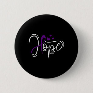 Chapa Redonda De 5 Cm Hope Purple Ribbon Awareness Addication Recovery