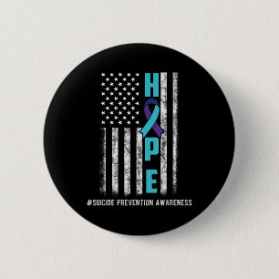 Chapa Redonda De 5 Cm Hope Usa Flag Suicidio Conciencia Camisa Cinta Men