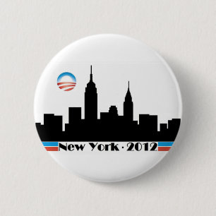 Chapa Redonda De 5 Cm Horizonte 2012 de Obama New York City