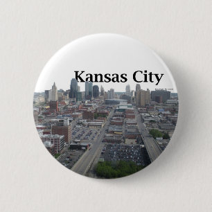 Chapa Redonda De 5 Cm Horizonte de Kansas City con Kansas City en el