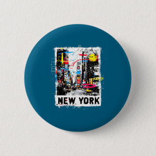 Chapa Redonda De 5 Cm horizonte de nueva york punk grunge vintage retro