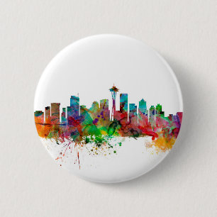 Chapa Redonda De 5 Cm Horizonte de Seattle Washington