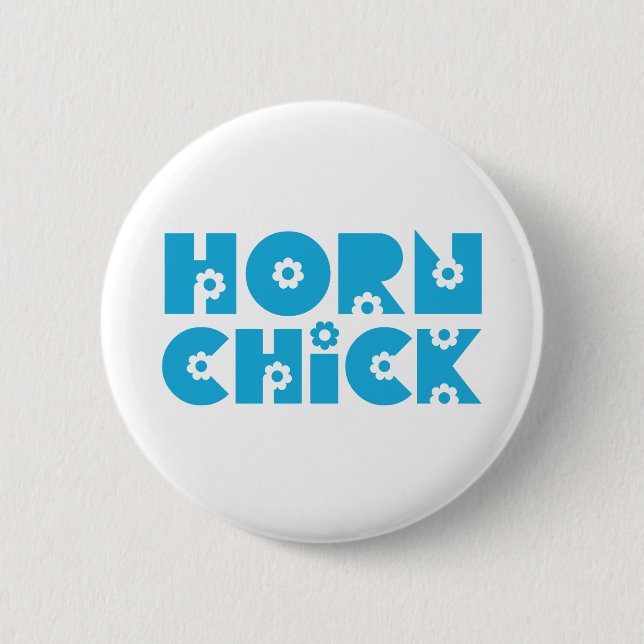 Chapa Redonda De 5 Cm Horn Chick (Anverso)