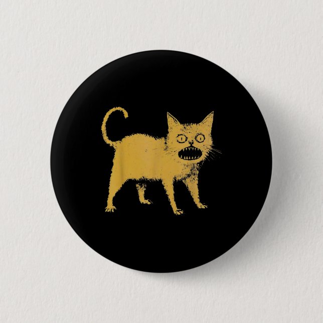 Chapa Redonda De 5 Cm Horrible gato japonés (Anverso)