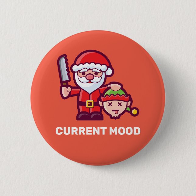 Chapa Redonda De 5 Cm Horrible Santa Claus (Anverso)
