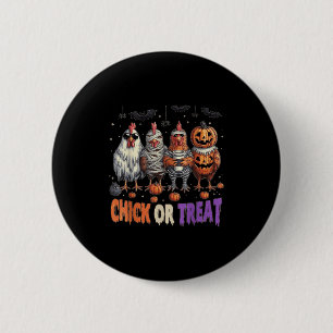 Chapa Redonda De 5 Cm Horror Gracioso Chick O Trate A Los Pollos Fantasm