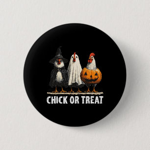 Chapa Redonda De 5 Cm Horror Gracioso Chick O Trate A Los Pollos Fantasm