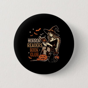 Chapa Redonda De 5 Cm Horror leer vibraciones espeluznantes libros de le