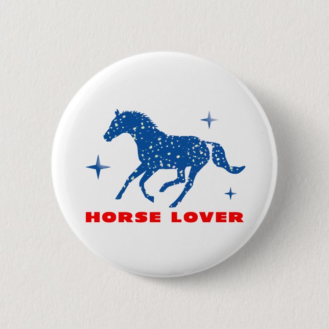Chapa Redonda De 5 Cm Horse Lover (Anverso)