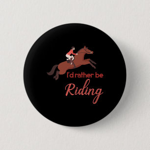 Chapa Redonda De 5 Cm Horse Lover Caballo montado en bicicleta