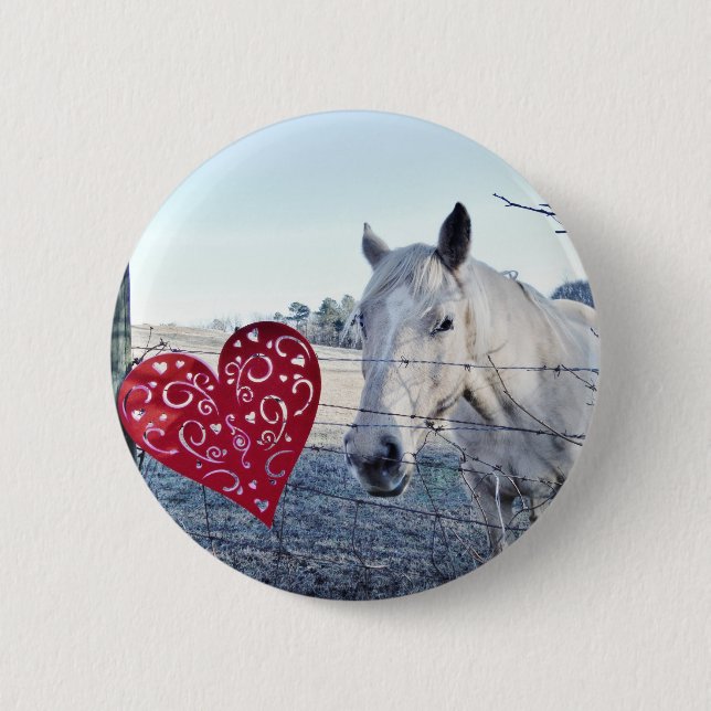Chapa Redonda De 5 Cm HORSE Valentine (Anverso)