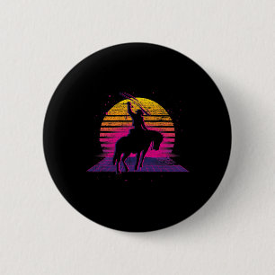 Chapa Redonda De 5 Cm Horseck Country Riendo Vaporwave Cow