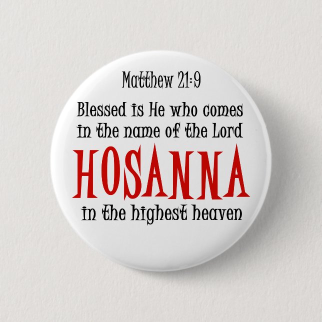 Chapa Redonda De 5 Cm Hosanna (Anverso)