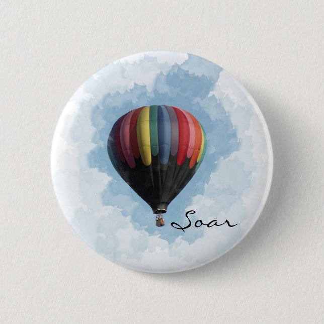 Chapa Redonda De 5 Cm Hot Air Balloon (Anverso)