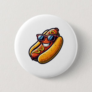 Chapa Redonda De 5 Cm Hotdog Sungles Fast Food Perros calientes Lover Fu