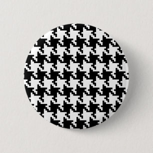 Chapa Redonda De 5 Cm Houndstooth De varios colores-de-Poule Pattern Mod