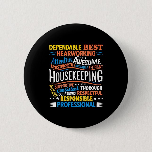 Chapa Redonda De 5 Cm Housekeeng Appreciation Environmental Services Wee (Anverso)