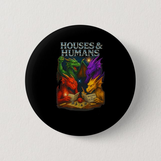 Chapa Redonda De 5 Cm Houses And Humans Funny Novelty Rpg Gamers Men Wom (Anverso)