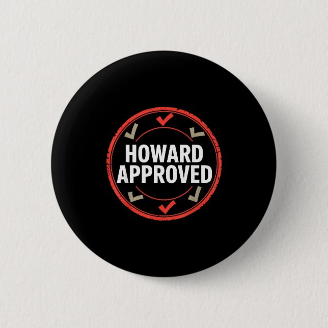 Chapa Redonda De 5 Cm Howard aprobó  (Anverso)