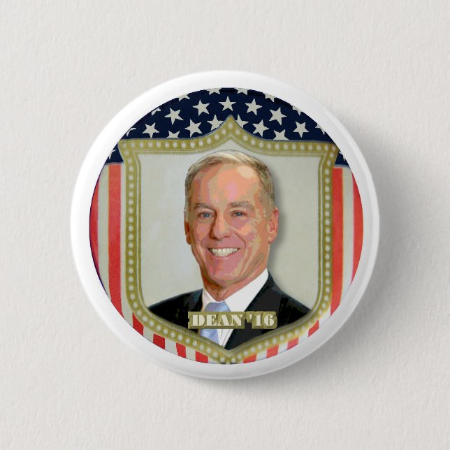 Chapa Redonda De 5 Cm Howard Dean para presidente 2016 (Anverso)