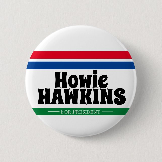Chapa Redonda De 5 Cm Howie Hawkins para Presidente (Anverso)